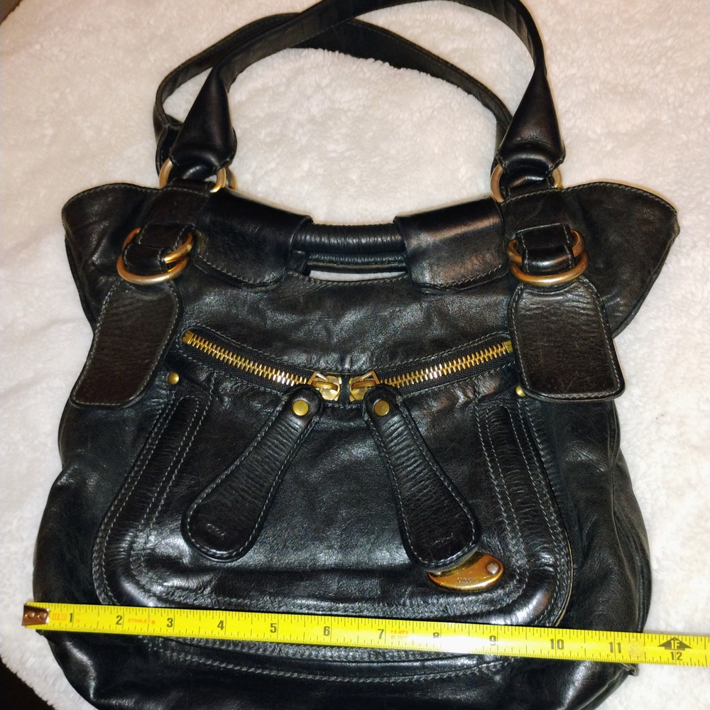 Elegant Black Leather Tote Bag